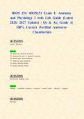 BIOS 251&sol; BIOS251 Exam 1&colon; Anatomy and Physiology I with Lab Guide &lpar;Latest 2026&sol; 2027 Update&rpar; &vert; Qs & As&vert; Grade A&vert; 100&percnt; Correct &lpar;Verified Answers&rpar;- Chamberlain