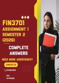 FIN3701 ASSIGNMENT 1 SEMESTER 2 2026 - COMPLETE ANSWERS