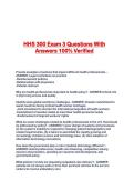 HHS 300 Exam 3 Questions With Answers 100&percnt; Verified