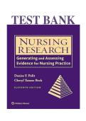 Nursing Research Generating and Assessing Evidence for Nursing Practice 11th Edition &NewLine;Polit Beck Test Bank