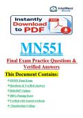 MN551 Final Exam Questions & Verified Answers &sol;&sol;&lpar; 2026&sol;2027 Update&rpar;