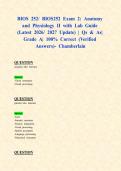 BIOS 252&sol; BIOS252 Exam 2&colon; Anatomy and Physiology II with Lab Guide &lpar;Latest 2026&sol; 2027 Update&rpar; &vert; Qs & As&vert; Grade A&vert; 100&percnt; Correct &lpar;Verified Answers&rpar;- Chamberlain