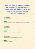 BIOS 252&sol; BIOS252 Exam 1&colon; Anatomy and Physiology II with Lab Review &lpar;Latest 2026&sol; 2027 Update&rpar; &vert; Qs & As&vert; Grade A&vert; 100&percnt; Correct &lpar;Verified Answers&rpar;- Chamberlain