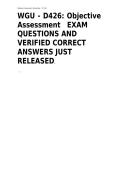 WGU - D426&colon; Objective Assessment   EXAM QUESTIONS AND VERIFIED CORRECT ANSWERS JUST RELEASED&period;&NewLine;