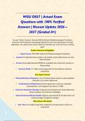 WGU D027 &vert; Actual Exam Questions with 100&percnt; Verified Answers &vert; Newest Update 2026 &ndash; 2027 &lpar;Graded A&plus;&rpar;&NewLine;