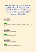 BIOS255&sol; BIOS 255 Exam 3&colon; Anatomy and Physiology III with Lab &lpar;Latest 2026&sol; 2027 Updates STUDY BUNDLE WITH COMPLETE SOLUTIONS&rpar; &vert; Qs & As&vert; Grade A&vert; 100&percnt; Correct &lpar;Verified Answers&rpar;- Chamberlain