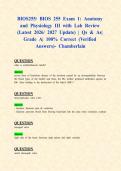 BIOS255&sol; BIOS 255 Exam 1&colon; Anatomy and Physiology III with Lab Review &lpar;Latest 2026&sol; 2027 Update&rpar; &vert; Qs & As&vert; Grade A&vert; 100&percnt; Correct &lpar;Verified Answers&rpar;- Chamberlain