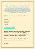 FDNY S-93 CERTIFICATE OF FITNESS EXAM &sol;ACTUAL FIRE DEPARTMENT OF THE CITY OF NEWYORK &sol; FIRE SAFETY CERTIFICATION EXAM 2026&sol;2027 TEST BANK PRACTICE QUESTIONS AND STUDY GUIDE ACCURATE EXAM COMPLETE REAL QUESTIONS AND CORRECT DETAILED SOLUTIONS WITH RATIONAL