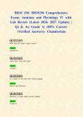BIOS 256&sol; BIOS256 Comprehensive Exam&colon; Anatomy and Physiology IV with Lab Review &lpar;Latest 2026&sol; 2027 Update&rpar; &vert; Qs & As&vert; Grade A&vert; 100&percnt; Correct &lpar;Verified Answers&rpar;- Chamberlain