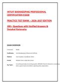 INTUIT BOOKKEEPING PROFESSIONAL &NewLine;CERTIFICATION EXAM&NewLine;PRACTICE TEST BANK &ndash; 2026&ndash;2027 EDITION&NewLine;300&plus; Questions with Verified Answers & &NewLine;Detailed Rationales