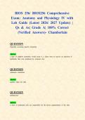 BIOS 256&sol; BIOS256 Comprehensive Exam&colon; Anatomy and Physiology IV with Lab Guide &lpar;Latest 2026&sol; 2027 Update&rpar; &vert; Qs & As&vert; Grade A&vert; 100&percnt; Correct &lpar;Verified Answers&rpar;- Chamberlain