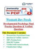 Westcott Developmental Psychology Final Exam&sol;&sol; Questions & Verified Answers &lpar;2026&sol;2027 Update&rpar;