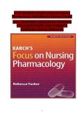 Karch's Focus on Nursing Pharmacology&comma; 9th Edition by Rebecca Tucker &colon; Test Bank &vert; Chapter-by-Chapter Exam Prep &semi; Expert-Verified Questions&comma; Answers & Rationales &vert; All Chapters 1&ndash;60