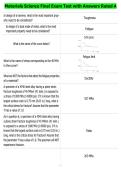Materials Science Final Exam Test with Answers Rated A