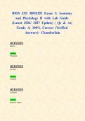 BIOS 252&sol; BIOS252 Exam 1&comma;2&comma;3 & Comprehensive Exams&colon; Anatomy and Physiology II with Lab &lpar;Latest 2026&sol; 2027 Updates STUDY BUNDLE WITH COMPLETE SOLUTIONS&rpar; &vert; Qs & As&vert; Grade A&vert; 100&percnt; Correct &lpar;Verified Answers&rpar;- Chamberlain