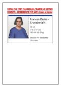 I HUMAN CASE STUDY FRANCES DRAKE-CHAMBERLAIN DIZZINESS &NewLine;ENCOUNTER - COMPREHENSIVE EXAM NOTES&comma; Exams of Nursing 