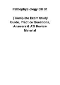 Pathophysiology CH 31 2026&sol;2027 &vert; Chapter 31 Questions and Answers &vert; Comprehensive Study Guide with Solutions