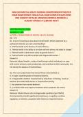 NSG 2520 MENTAL HEALTH NURSING COMPREHENSIVE PRACTICE &NewLine;EXAM BANK NEWEST 2026 ACTUAL EXAM COMPLETE QUESTIONS &NewLine;AND CORRECT DETAILED ANSWERS &lpar;VERIFIED ANSWERS&rpar; &vert; &NewLine;ALREADY GRADED A&plus;&vert;&vert;BRAND NEW&excl;&excl;