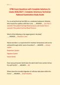 VTNE Exam Questions with Complete Solutions A&plus; &NewLine;Grade 2026&sol;2027 &vert; Complete Veterinary Technician &NewLine;National Examination Study Guide