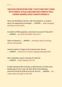 ASHA SLPA CERTIFICATION EXAM &colon; STUDY GUIDE PART 2 EXAM &NewLine;WITH CORRECT ACTUAL QUESTIONS AND CORRECTLY WELL &NewLine;DEFINED ANSWERS LATEST ALREADY GRADED A&plus; 