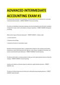 Advanced Intermediate Accounting &ndash; Exam &num;1 Practice Questions and Answers