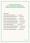 AHA ACLS Post Test Answer Key&vert;&NewLine;American Heart Association Guidelines Update&vert;&NewLine;250 Q&A with Verified Solutions & Detailed Rationales&NewLine;GRADED A&plus;