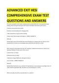 Advanced Exit HESI Comprehensive Exam &ndash; Test Questions and Answers