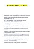 NR 503 Advanced Nursing &ndash; Exam Practice Questions and Answers