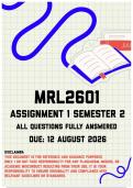 MRL2601 Assignment 1 Semester 2 MEMO &vert; Due 12 August 2026