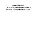 BSN 335 Exam Study Guide &vert; Comprehensive Nursing Review&comma; Practice Questions & Answers