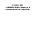 BSN 315 HESI Exam Study Guide &vert; Comprehensive Nursing Review&comma; Practice Questions & Rationales