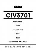 CIV3701 Assignment 1 Answers &comma; Semester 2 2026 &vert; Due Date 2026
