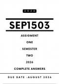SEP1503 Assignment 1 Answers - Semester 2 &comma; 2026 &vert; Due Date August 2026