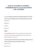 NUR 231 MATERNAL NURSING&NewLine;COMPREHENSIVE EXAM QUESTIONS&NewLine;AND ANSWERS