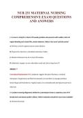 NUR 231 MATERNAL NURSING&NewLine;COMPREHENSIVE EXAM QUESTIONS&NewLine;AND ANSWERS