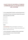 GALEN NUR 231 MATERNAL NURSING&NewLine;COMPREHENSIVE EXAM QUESTIONS&NewLine;AND ANSWERS