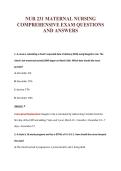 NUR 231 MATERNAL NURSING&NewLine;COMPREHENSIVE EXAM QUESTIONS&NewLine;AND ANSWERS