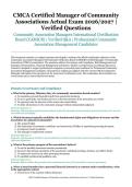 CMCA Certified Manager of Community Associations Actual Exam &ndash; Community Association Managers International Certification Board &lpar;CAMICB&rpar; &ndash; 2026&sol;2027 Academic Year &ndash; Verified Questions and Answers for Professional Community Association Management Candidate