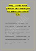 AMS 116 Unit 4 with&NewLine;questions and well verified&NewLine;answers actual exam&excl;&excl;&excl;&NewLine;2026