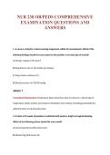 NUR 230 OB&sol;PEDS COMPREHENSIVE&NewLine;EXAMINATION QUESTIONS AND&NewLine;ANSWERS