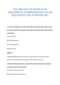 NSG 500 ADVANCED HEALTH&NewLine;ASSESSMENT COMPREHENSIVE EXAM&NewLine;QUESTIONS AND ANSWERS 2027