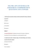 NSG 500&colon; ADVANCED HEALTH&NewLine;ASSESSMENT COMPREHENSIVE&NewLine;QUESTIONS AND ANSWERS