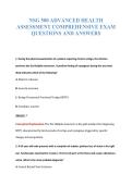 NSG 500 ADVANCED HEALTH&NewLine;ASSESSMENT COMPREHENSIVE EXAM&NewLine;QUESTIONS AND ANSWERS