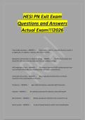 HESI PN Exit Exam&NewLine;Questions and Answers&NewLine;Actual Exam&excl;&excl;&excl;2026