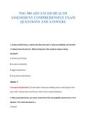 NSG 500 ADVANCED HEALTH&NewLine;ASSESSMENT COMPREHENSIVE EXAM&NewLine;QUESTIONS AND ANSWERS