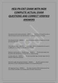 HESI PN EXIT EXAM WITH NGN&NewLine;COMPLETE ACTUAL EXAM&NewLine;QUESTIONS AND CORRECT VERIFIED&NewLine;ANSWERS