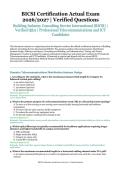 BICSI Certification Actual Exam &ndash; Building Industry Consulting Service International &lpar;BICSI&rpar; &ndash; 2026&sol;2027 Academic Year &ndash; Verified Questions and Answers for Professional Telecommunications and ICT Candidates