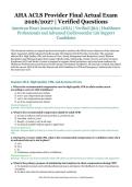 AHA ACLS Provider Final Actual Exam &ndash; American Heart Association &lpar;AHA&rpar; &ndash; 2026&sol;2027 Academic Year &ndash; Verified Questions and Answers for Healthcare Professionals and Advanced Cardiovascular Life Support Candidates