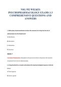 NSG 552 WILKES&NewLine;PSYCHOPHARMACOLOGY EXAMS 1-3&NewLine;COMPREHENSIVE QUESTIONS AND&NewLine;ANSWERS