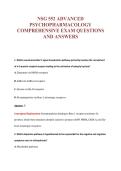 NSG 552 ADVANCED&NewLine;PSYCHOPHARMACOLOGY&NewLine;COMPREHENSIVE EXAM QUESTIONS&NewLine;AND ANSWERS